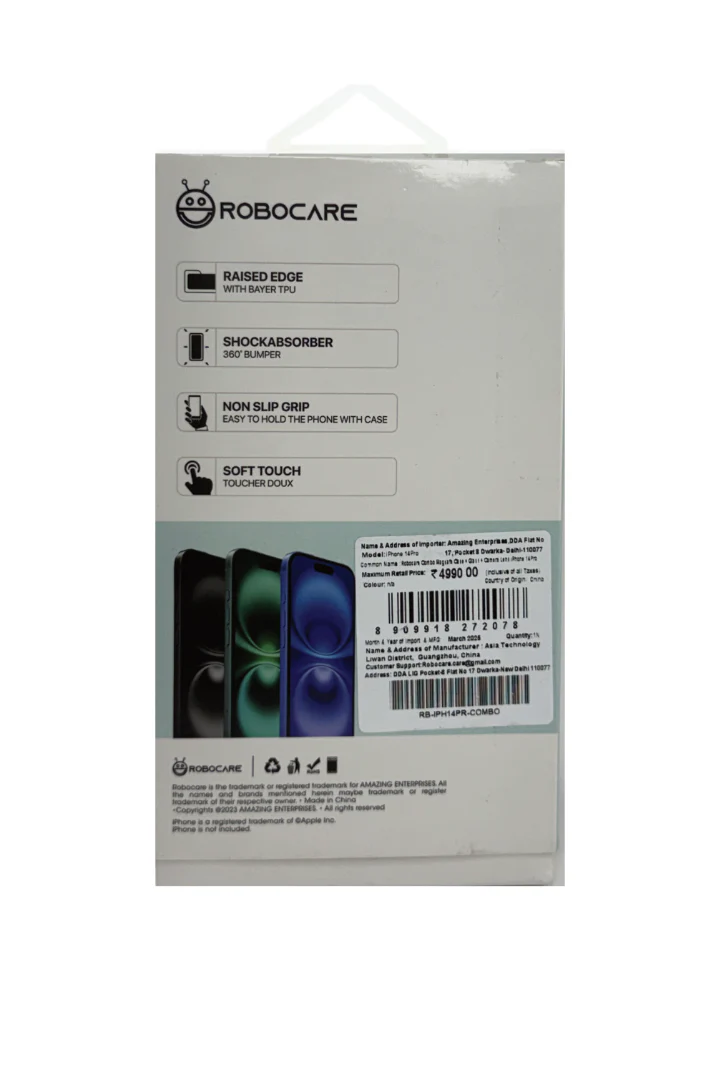 Robocare iPhone 14 Pro MagSafe 3-in-1 Protective Combo Case with Camera Lens Guard and Screen Protector - Image 3