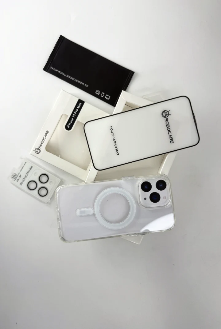 Robocare iPhone 15 Pro Max MagSafe 3-in-1 Protective Combo Case with Camera Lens Guard and Screen Protector - Image 3