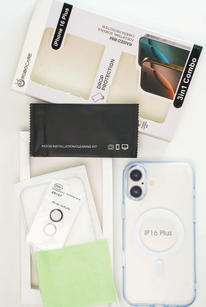 Robocare iPhone 16 Plus MagSafe 3-in-1 Protective Combo Case with Camera Lens Guard and Screen Protector - Image 3