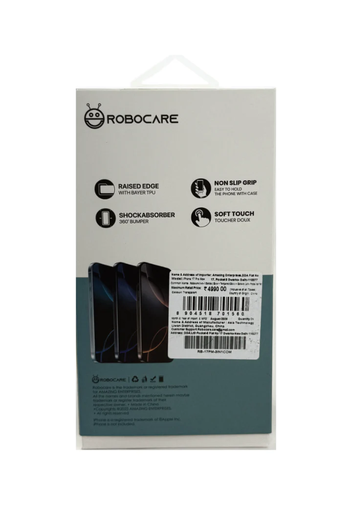 Robocare iPhone 17 Pro MagSafe 3-in-1 Protective Combo Case with Camera Lens Guard and Screen Protector - Image 3