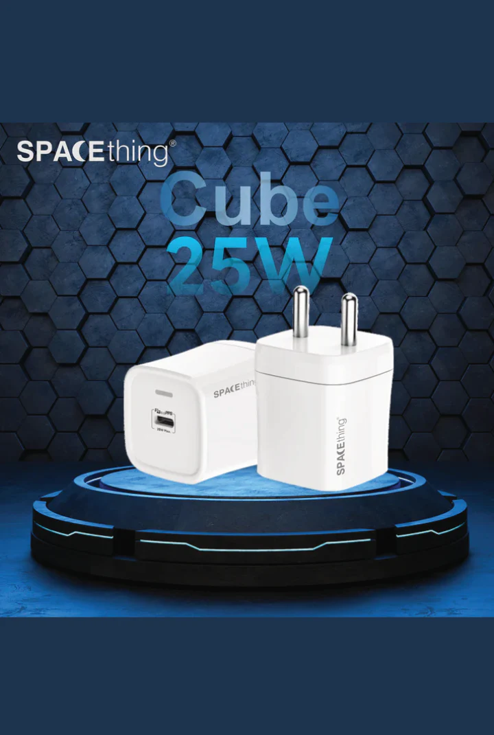 SPACEthing Cube Plus 25W Type-C GaN Wall Charger With Cable USB C TO USB C - Image 4