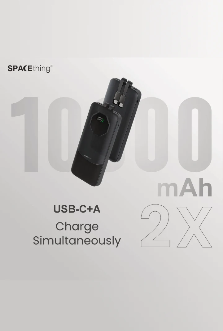 SPACEthing Nairo 3-in-1 10000mAh PD 22.5W Power Bank - Image 5