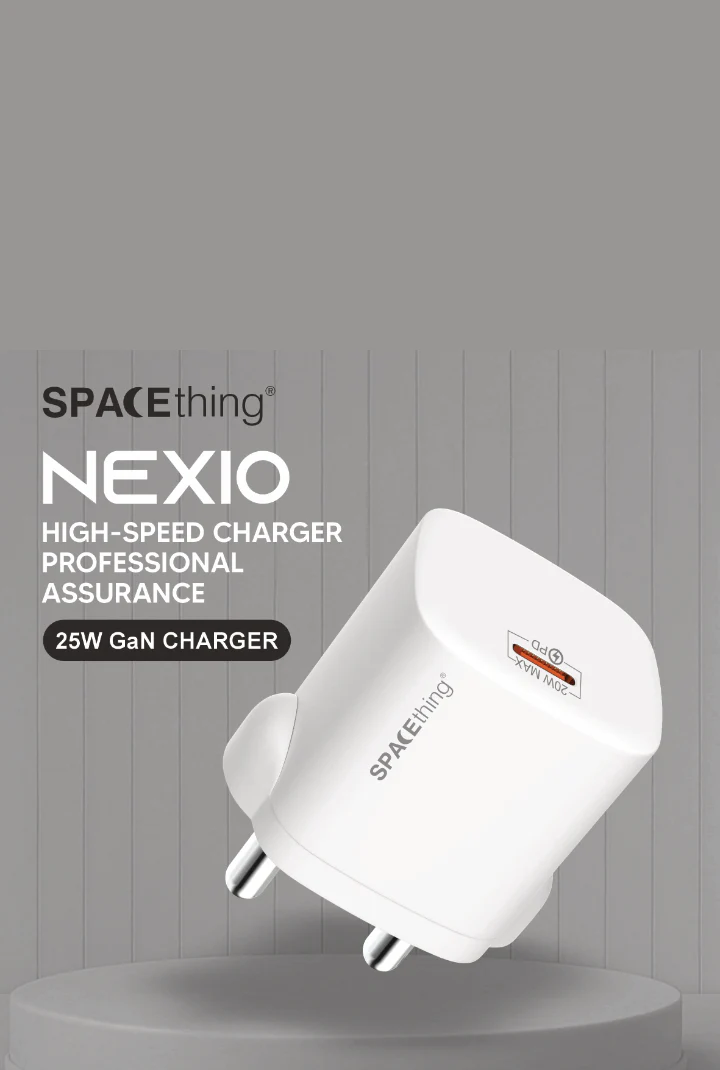 SPACEthing Nexio Pro 25W GAN Wall Charger (1 USB-C Port, 1 USB-A Port) - Image 4
