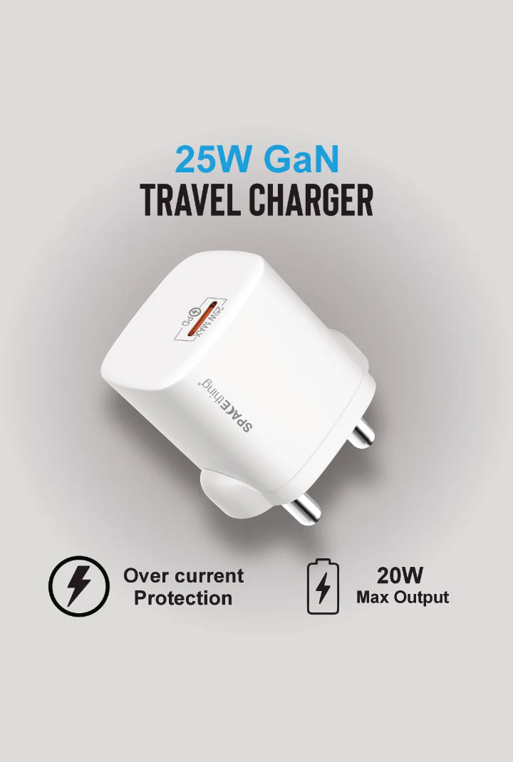 SPACEthing Nexio Pro 25W GAN Wall Charger (1 USB-C Port, 1 USB-A Port) - Image 5