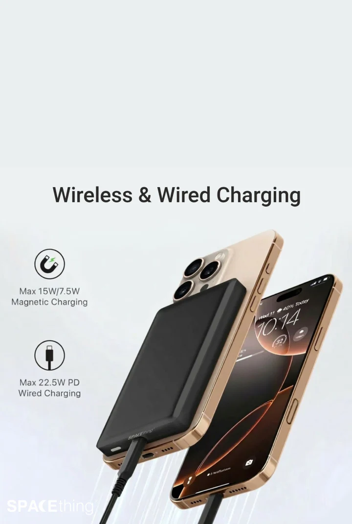SPACEthing Revon 10000Mah Magsafe Power bank- Black - Image 3