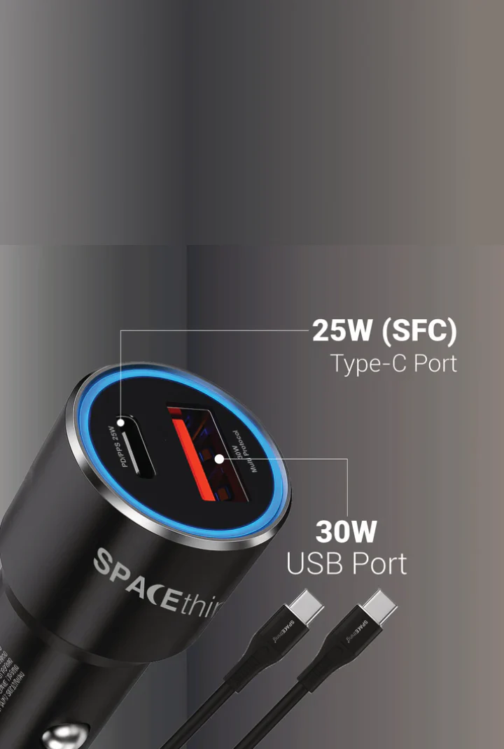 SPACEthing Speedo Car Charger PD 55W (with USB-C to USB-C 1.5 m Cable) - Image 5