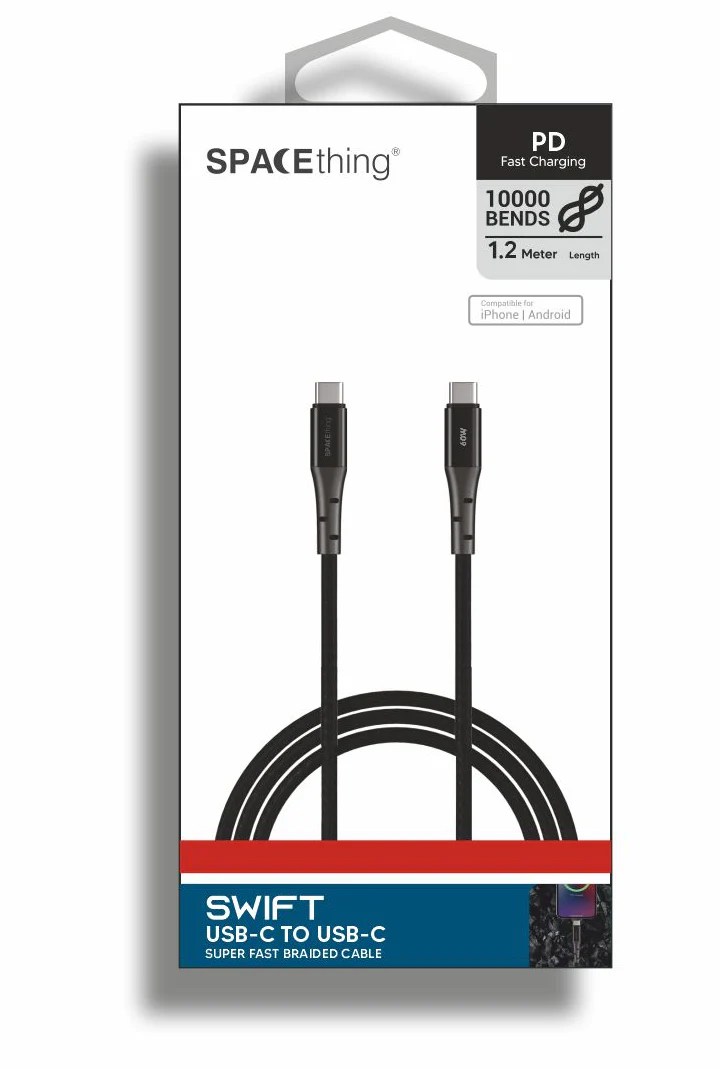 SPACEthing Swift USB to Lightning Cable 1.2m – Black - Image 2