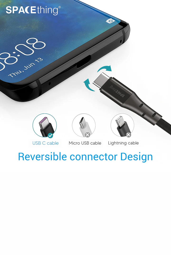 SPACEthing Swift USB to Lightning Cable 1.2m – Black - Image 5