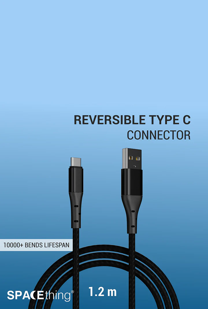 SPACEthing Swift USB to Type-C Cable 1.2m – Black - Image 7