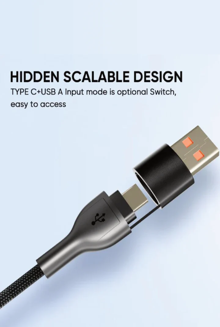 SPACEthing Tough Pro 5-in-1 Charging Cable (USB-C to 2 × USB-C + 8-Pin, 1.5 m) - Image 2
