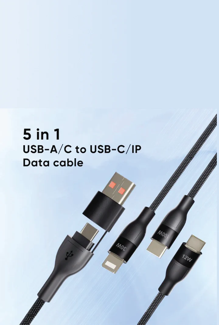 SPACEthing Tough Pro 5-in-1 Charging Cable (USB-C to 2 × USB-C + 8-Pin, 1.5 m) - Image 3